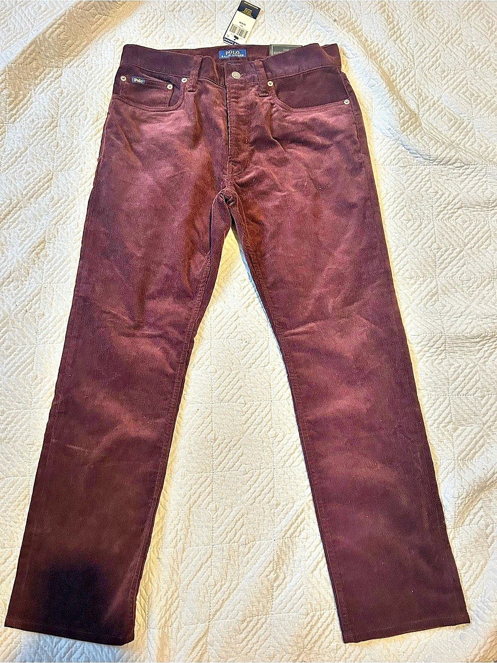 Polo Ralph Lauren The Varick Slim Straight Men's Corduroy Straight Leg burgundy